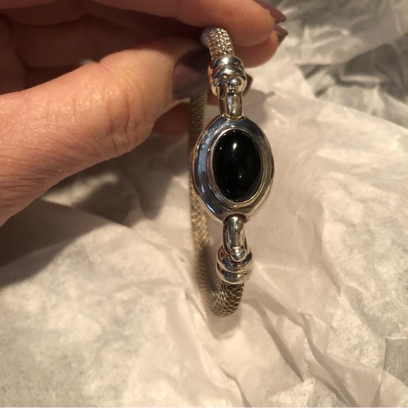 Onyx, sterling silver bracelet - Picture 2 of 10